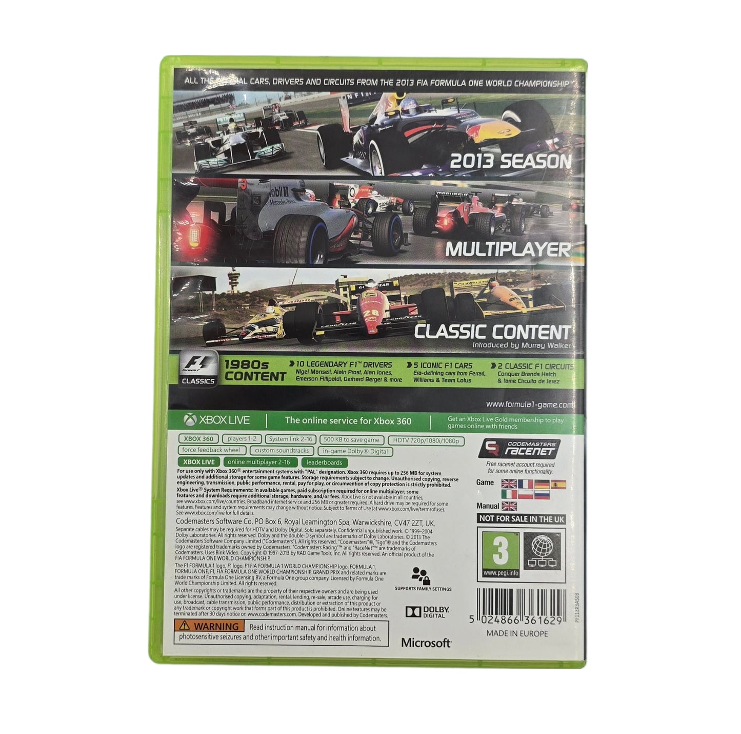 Xbox 360 F1 2013 Game (PAL)