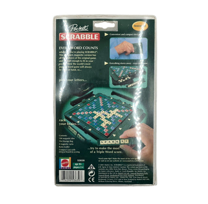 Vintage Mattel Pocket Scrabble Magnetic Board Game