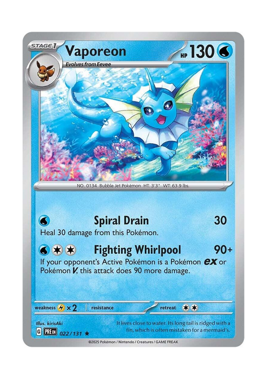 Vaporeon [Holo] (022/131) SV: Prismatic Evolutions (PRE)