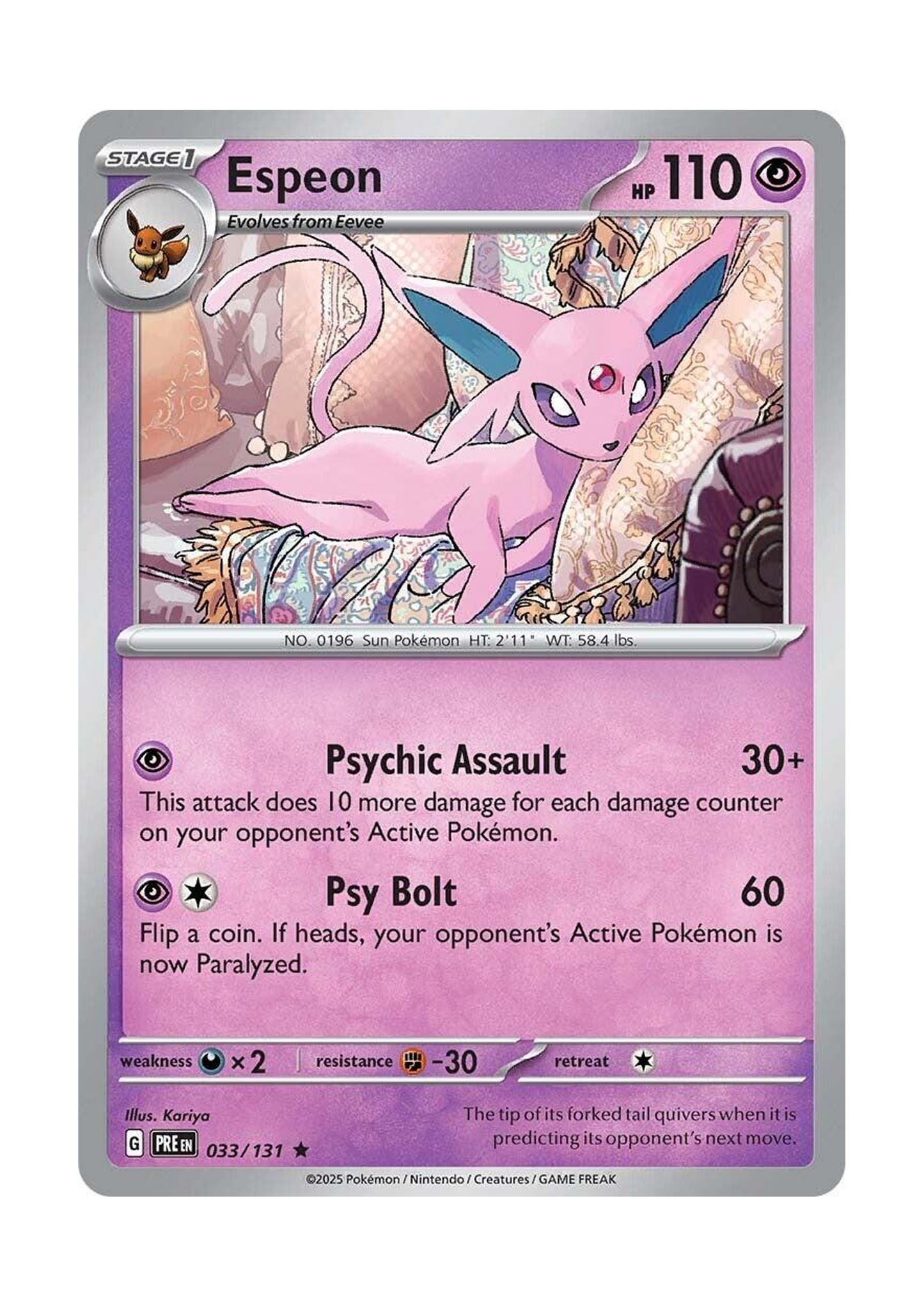 Espeon [Holo] (033/131) SV: Prismatic Evolutions (PRE)